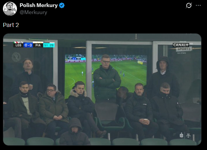 MINY SZEFOSTWA Legii w drugiej połowie meczu z Piastem xD